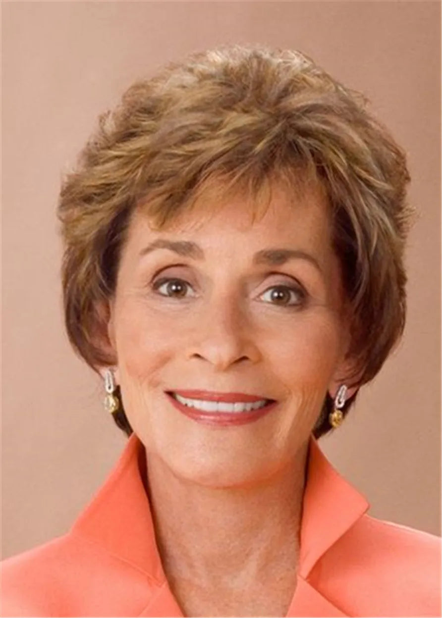 Judge Judy Short Choppy Layered Human Hair Capless Wigs
