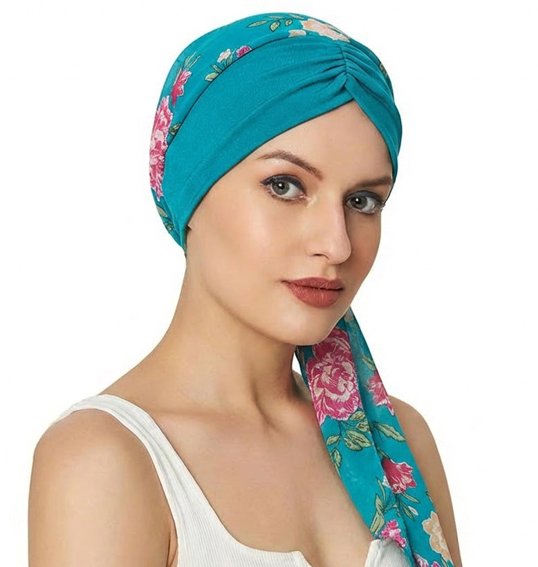 Cross-Border Custom Chiffon Ribbon Outdoor Beach Headscarf Professional Headscarf Factory Custom-Made According to Sample Jdt-456C