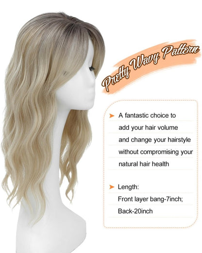 20Inch Wavy Hair Topper for Women Add Volume&Cover Thinning Hair with Natural Looking Hair Piece