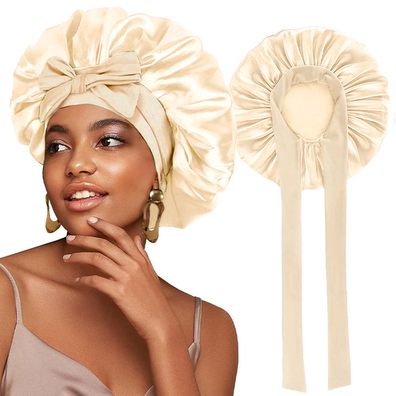 Logo Customized Satin Elastic Ribbon Nightcap Turban Hat Clothing Hat Beauty Chemotherapy Hat Jdb-301L