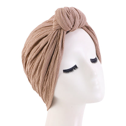 European and American popular knotted headscarf cap ethnic style toe cap headscarf pleated Indian hat JDT-421A