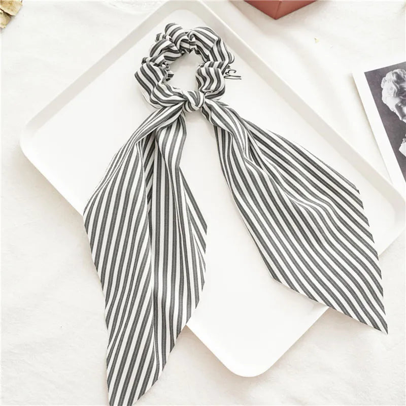 Women's Stripe Pattern Cloth Material Hair Rope For Brithday Party Gift