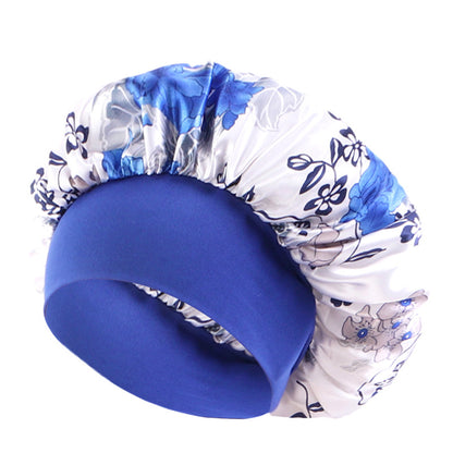 Amoeba wide-brimmed elastic hair band nightcap satin round CAP Beauty hair cap shower cap satin bonnet
