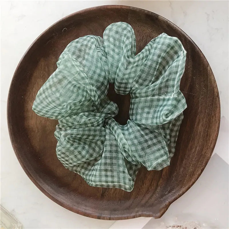 Korean Style Lady/Women's Plaid Pattern Yarn Material Hair Rope Accessories