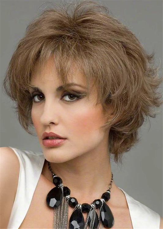 Short Length Wavy Human Hair Capless Wig 10 Inches