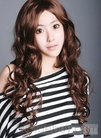 Fashion Natural Long Wavy 24 Inches Capless Wig