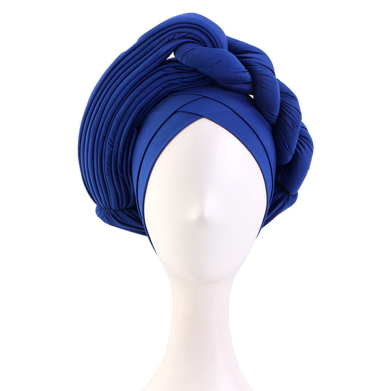 Cross-Border New African Stereo Sponge Twist Hat Turban Hat Cross Ethnic Hat Baotou Hat Jdt-497A