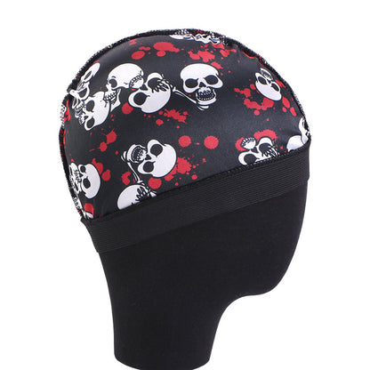 European and American source simulated silk elastic headband round cap printed wig cap hair care cap JDU-20G