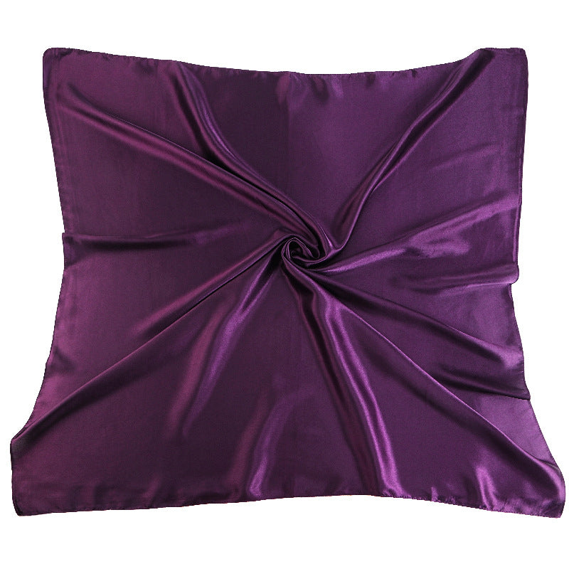 New Amazon Satin Square Scarf, Imitation Silk Pure Color Head Scarf, Ethnic Style Turban Hat Jdwj-28B