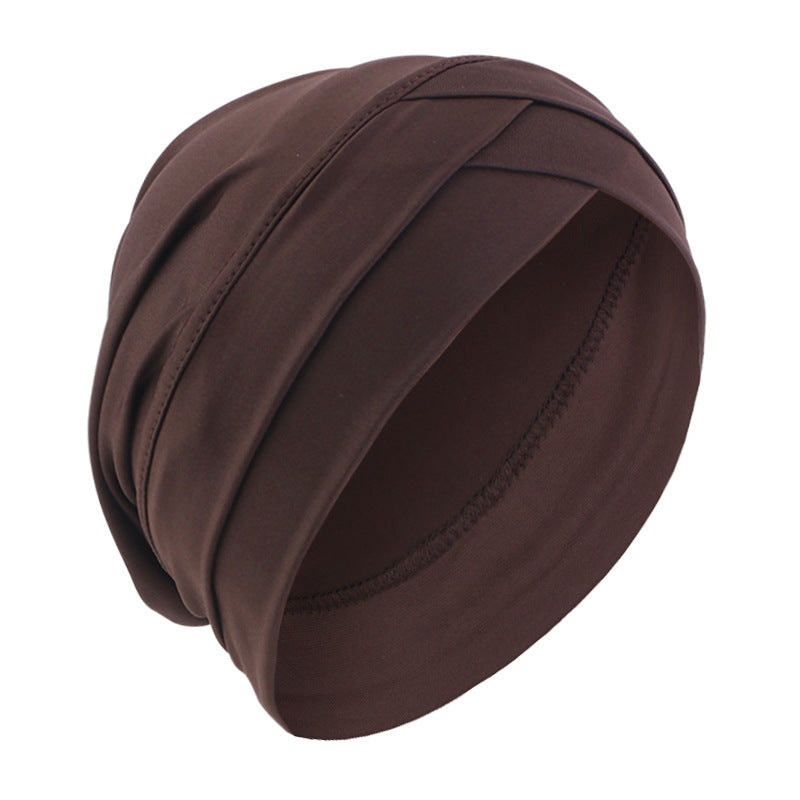 Cross-border supply of double cross elastic turgear hat ethnic wind base cap chemotherapy hat JDT-476