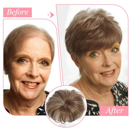 Hair Topper Short Pixie Cut Pieces for Women with Thinning Human Hair Wigs