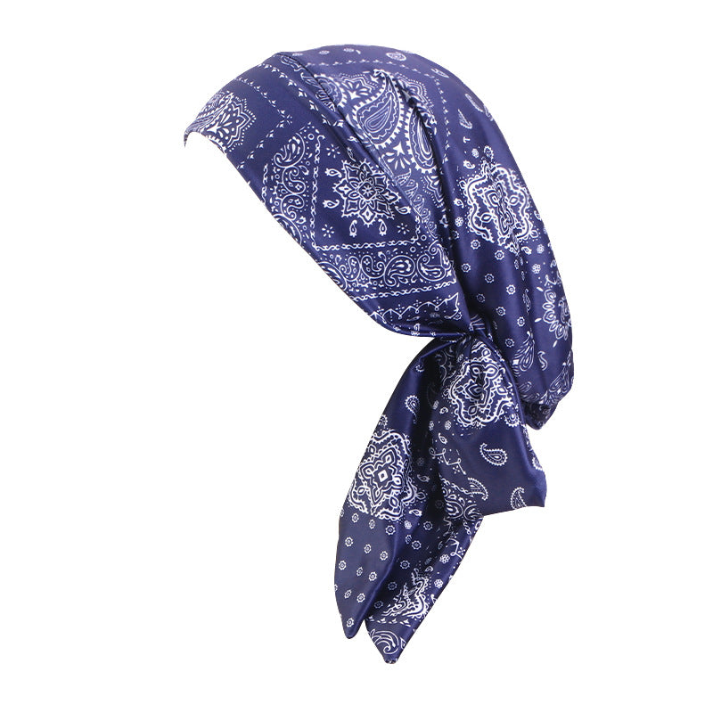 New Cross-Border Supply of Elastic Printed Ribbon Headscarf Hats, Head Wraps, Base Hats, Chemotherapy Hats