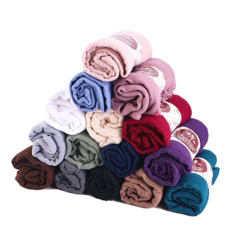 Breathable cotton and linen headscarf, bubble gauze scarf, wrapped headscarf, headscarf cap JDWJ-32