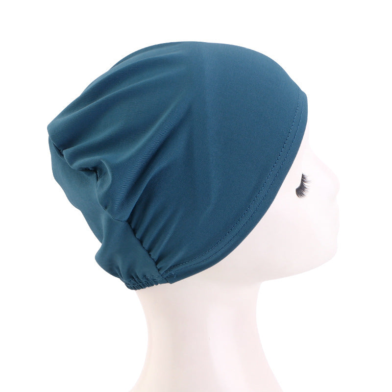 Cross-Border Hot-Selling Base Cap, Elastic Headscarf Hat, Head Wrap Hat, Solid Color Hair Protection Hat Tjm-262-1