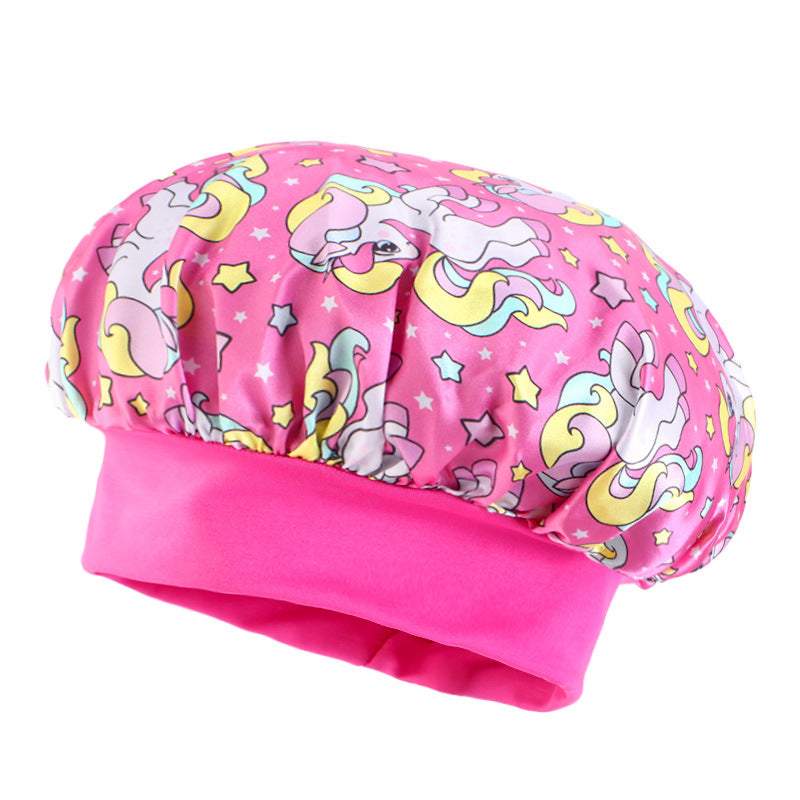 Children's Unicorn Cartoon Latin Nightcap Baby Tapes Hat Hair Conditioners Shower Cap JDKB-21A-2