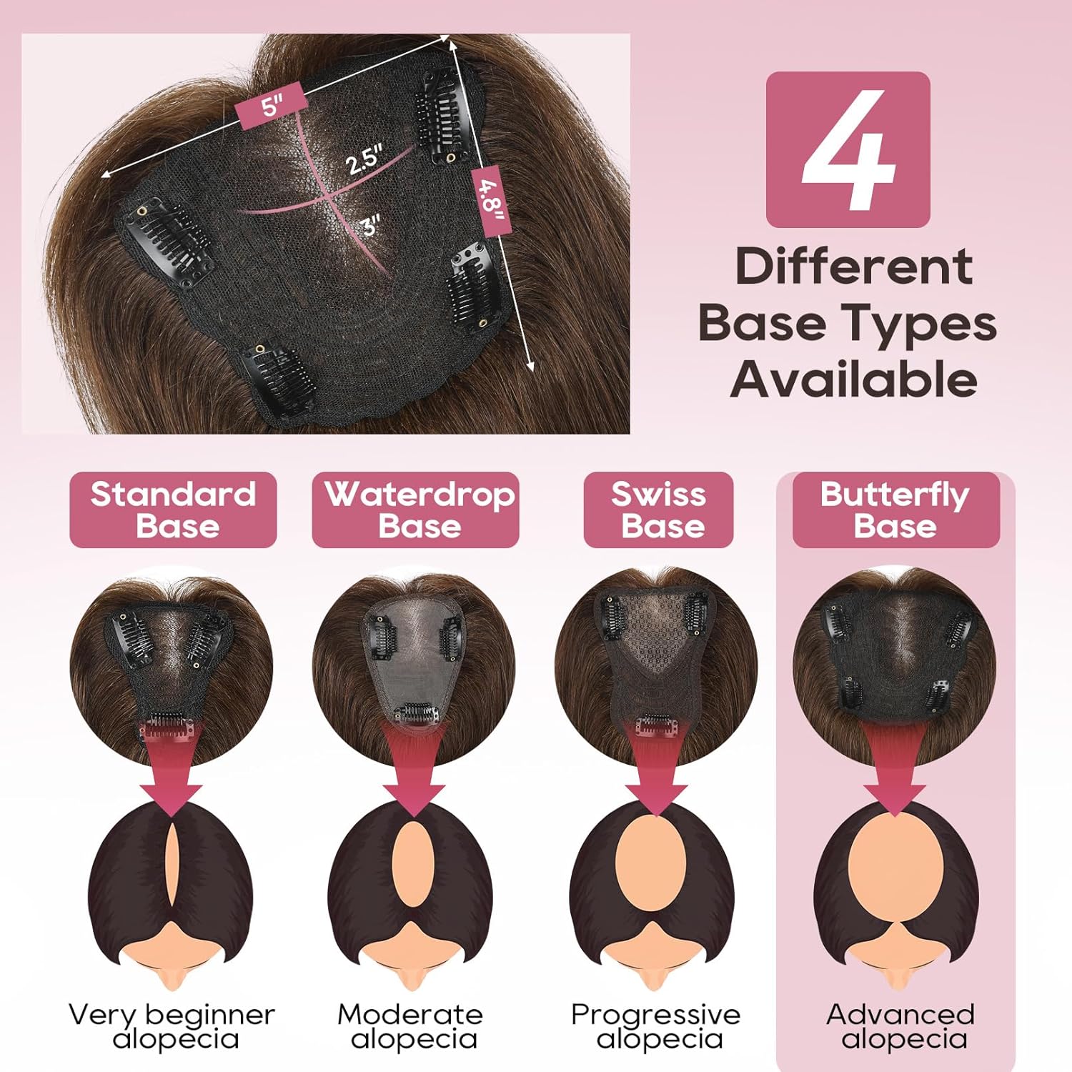 Real Human Hair Topper 10 inch Women Hair Toppers for Thinning Hair Light Grey Wigs