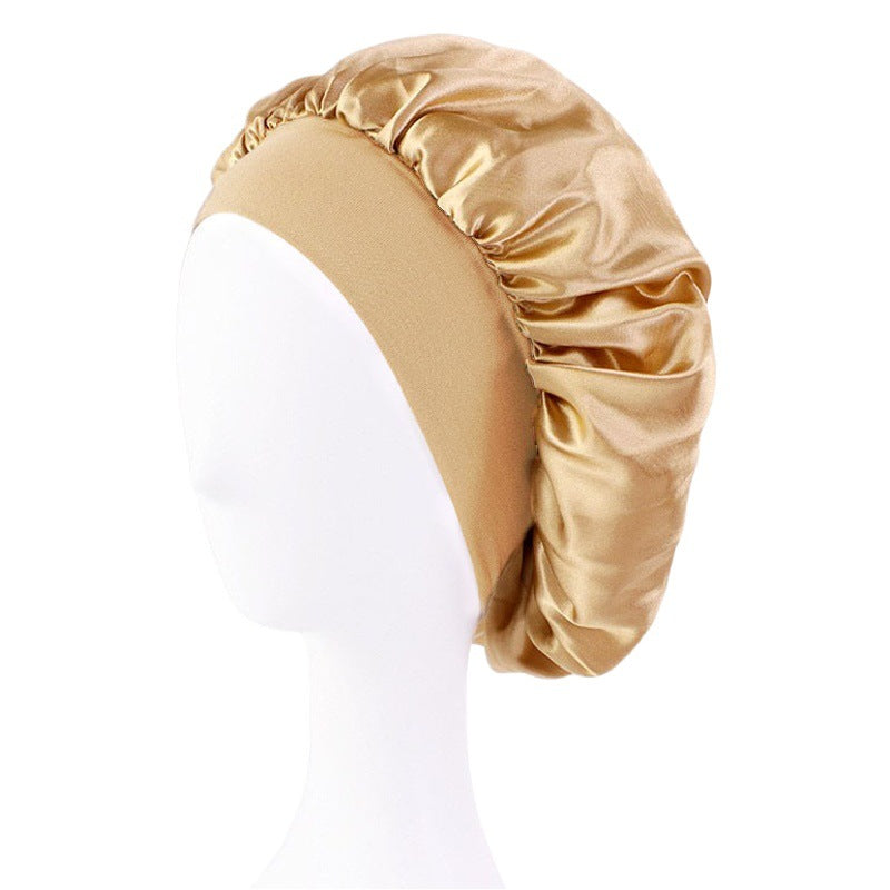 Satin Nightcap Wide-brimmed Hair Band Round Hat Tape Hat Beauty Salon Home Hat TJM-301