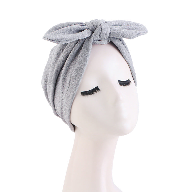 European and American new bow shaped headscarf hat for women, fashionable elastic headband cloth hat JDT-521