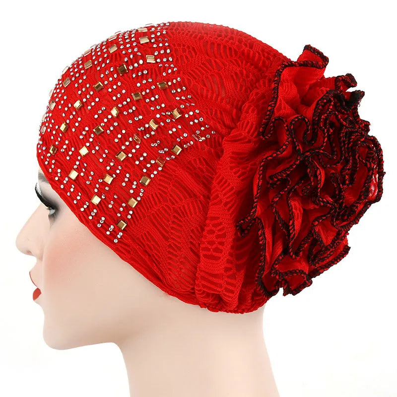 Lace Flower Turban For Women