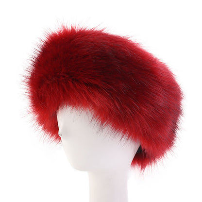 European and American Fashionable Autumn and Winter Imitation Fur Warm Headband Imitation Fox Fur Headband Winter Women's Fur Hat Fh-25