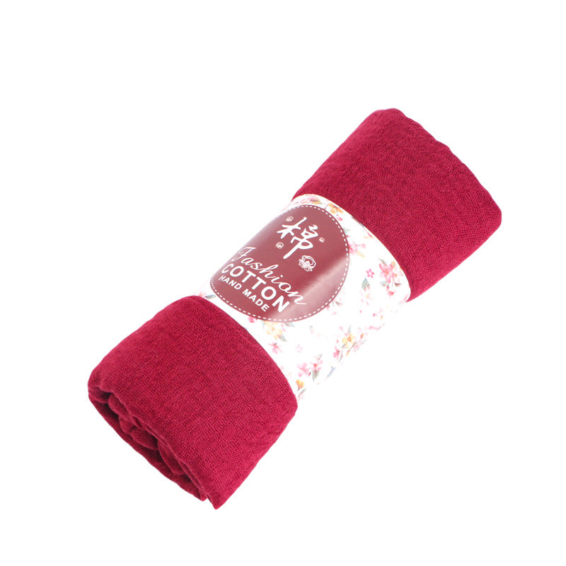 Breathable cotton and linen headscarf, bubble gauze scarf, wrapped headscarf, headscarf cap JDWJ-32