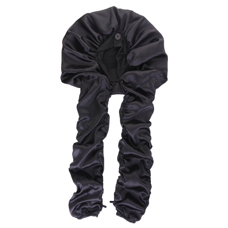 New Simulated Silk Elastic Long Sleeve Sleeping Hat for Women's Long Braid Beauty Care Hair Care Hat JDB-522B