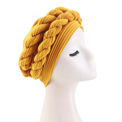 Cross-Border New Style Handmade Double-Layer Three-Dimensional Sponge Braided Headscarf Hat Jdt-520