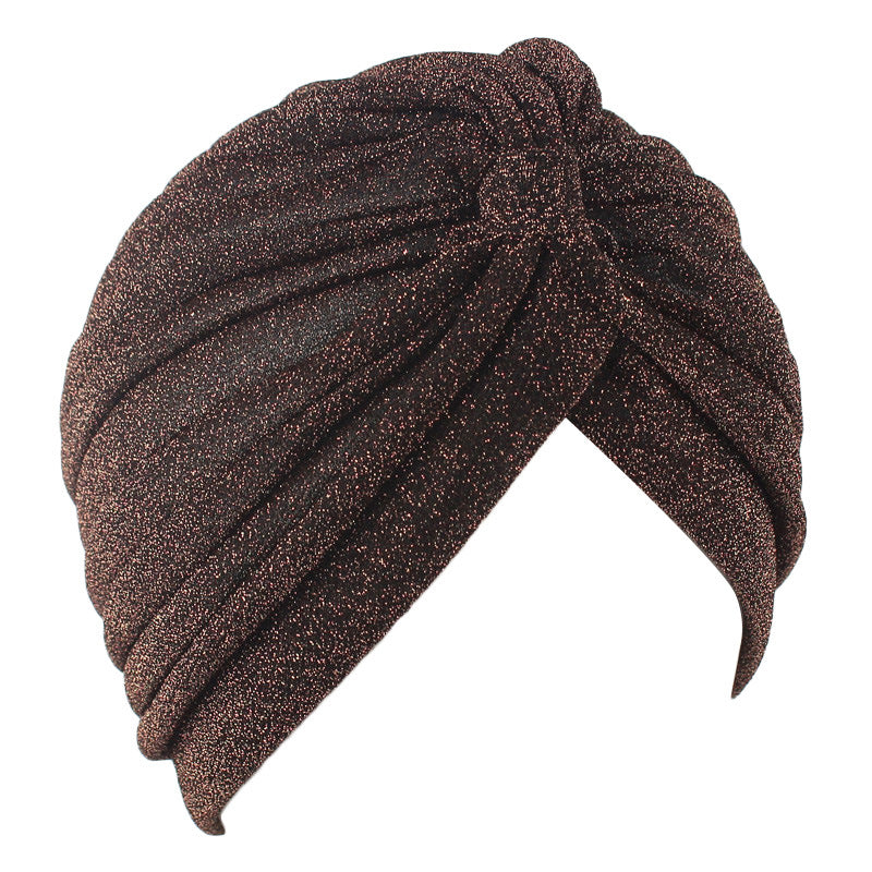 Ethnic Bright Silk Turban Hat Indian Hat Baotou Hat Chemotherapy Hat