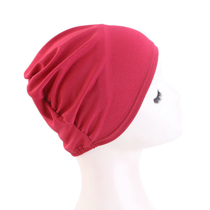 Cross-Border Hot-Selling Base Cap, Elastic Headscarf Hat, Head Wrap Hat, Solid Color Hair Protection Hat Tjm-262-1