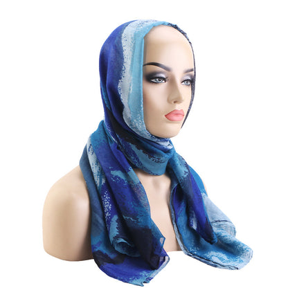 Cross-Border Spring and Autumn Tie-Dyed Paris Gauze Headscarf, Head Wrap, Scarf, Bali Gauze Head Wrap Hat Jdwj-24C
