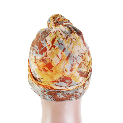 Bali Yarn Tie-Dye Scarf Cap Ethnic Style Tie Tape Cap African Wrap Scarf WJ-24