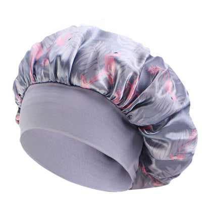 Amoeba wide-brimmed elastic hair band nightcap satin round CAP Beauty hair cap shower cap satin bonnet