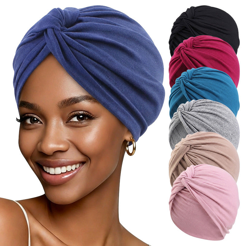 New Thickened Ethnic Style Elastic Cross-Twist Hat, Headscarf Hat, Indian Hat, Headwrap Hat Jdt-163J