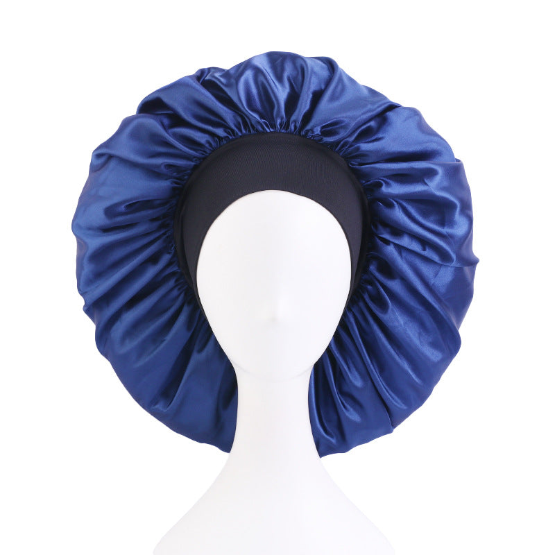 New Solid Color Extra Large Round Hat Wide-brimmed Stretch Hijab Hat Sardin Nightcap Amazon TJM-405F