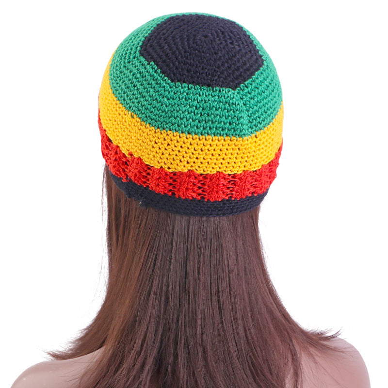 AliExpress new men and women hand crocheted wheat hat Jamaican reggae pullover hair conditioner JDW-64