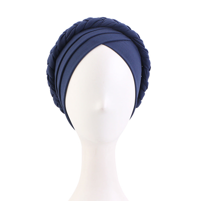 Amazon Source Solid Color Turban Hat, Braided Chemotherapy Hat, Postpartum Hat, Headscarf Hat Jdt-429L
