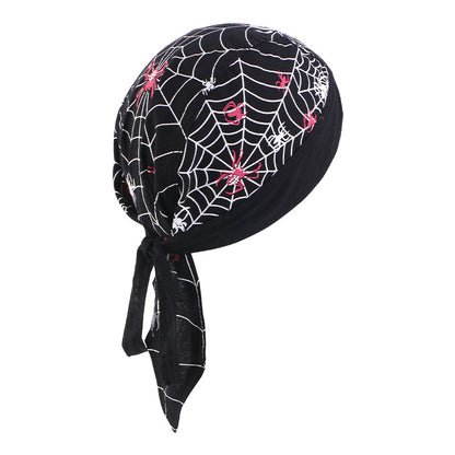 New Flame Print Pirate Hat for Men and Women, Hip-Hop Street Dance Ribbon Headwrap, Cycling Hat Jdd-09E