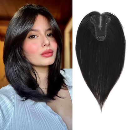 Hair Toppers for Women Real Human Hair Bangs Hair Clip French Fake Clip in Bangs Hair Pieces