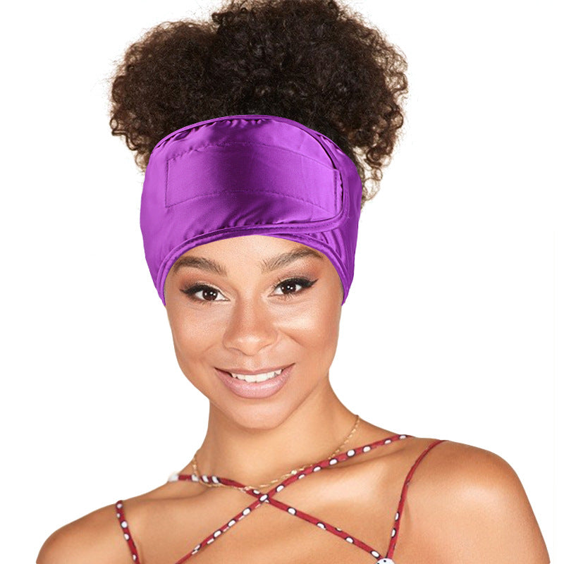 Imitation Silk Adjusting Hair Band Makeup Wash Headband Home Hair Care Headgear Ring Velcro JDF-01A