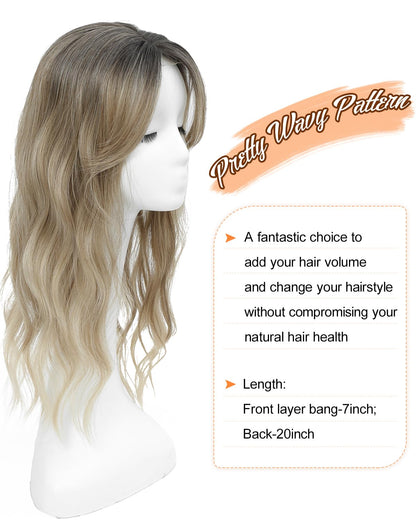 20Inch Wavy Hair Topper for Women Add Volume&Cover Thinning Hair with Natural Looking Hair Piece