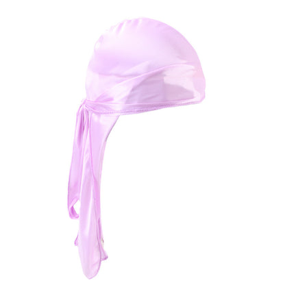 European and American popular artificial silk long tail pirate hat men's and women's bag headscarf hat printable LOGO