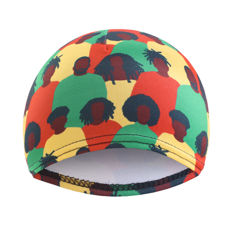 Cross-Border Supply Elastic Headband Round Hat Cashew Flower Pattern Wig Cap Hair Protection Cap Wave Dome Cap Jdu-20F