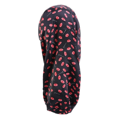 Stretch Hair Band Satin Print Long Tube Hat Long Hair Nightcap Turban Hat