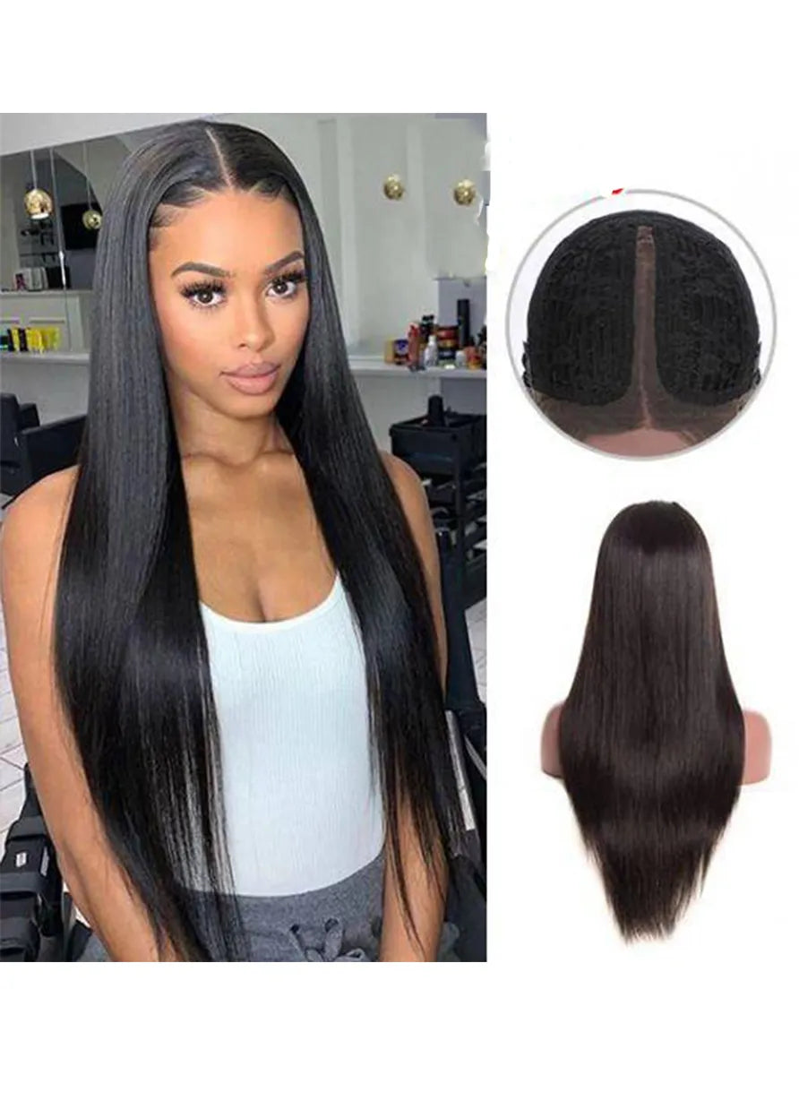 Women's T-Part Wig Straight Human Hair Lace Wig 26Inch