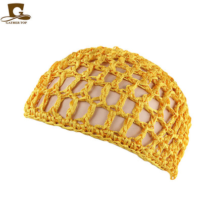 Solid Color Hand Crocheted Hair Care Mesh Hair Cover Headgear Nightcap Breathable FW-11