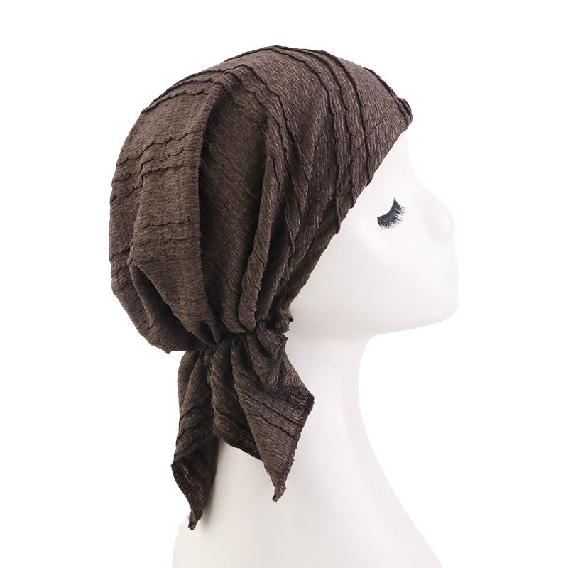 Amazon Bubble Pleated Triangle Cloth Hat Headscarf Hat Sleep Home Maternity Hat Jdt-463E
