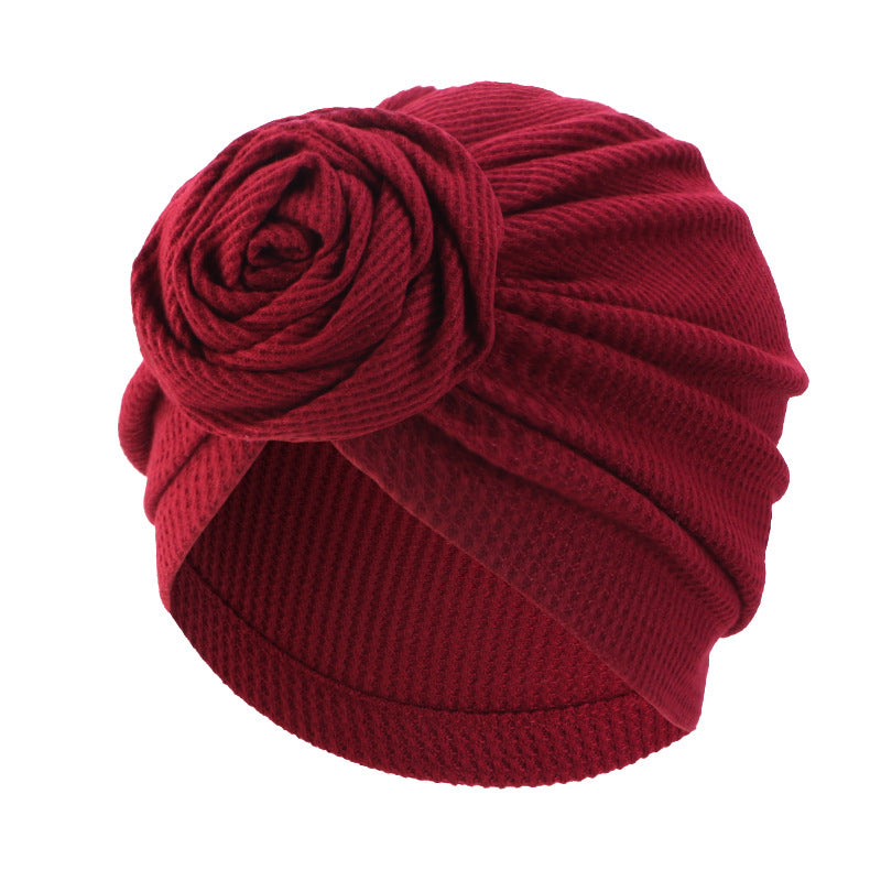 Cross-Border Supply Rose Elastic Turban Hat Ethnic Hat Plaid Cotton Turban Hat Jdt-480C