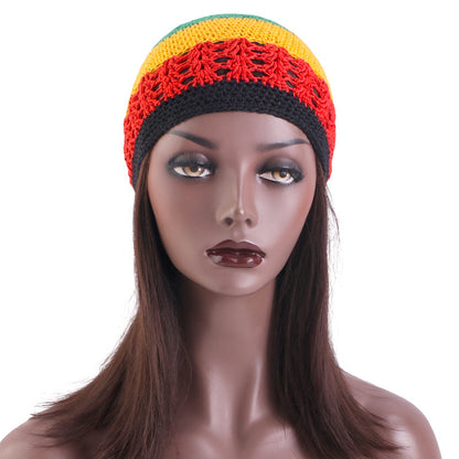 AliExpress new men and women hand crocheted wheat hat Jamaican reggae pullover hair conditioner JDW-64