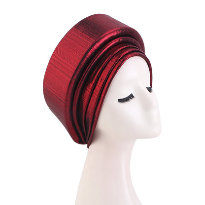 Cross-Border Sourcing Headscarf Hat, Multi-Layered Three-Dimensional Sponge Gold-Stamped Headscarf Hat, Ethnic Style Clothing Hat Jdt-514