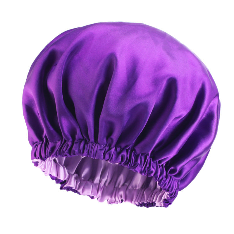 European and American popular double-sided solid color elastic colored nightcap silk beauty makeup cap care cap JDB-454-1